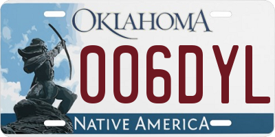 OK license plate 006DYL