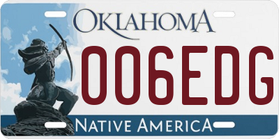 OK license plate 006EDG