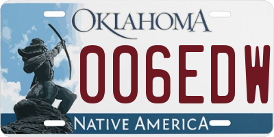 OK license plate 006EDW