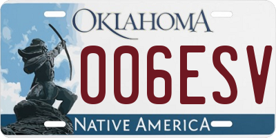 OK license plate 006ESV