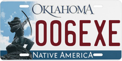 OK license plate 006EXE
