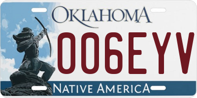 OK license plate 006EYV