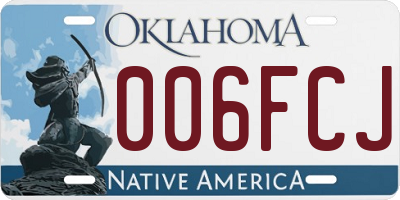 OK license plate 006FCJ