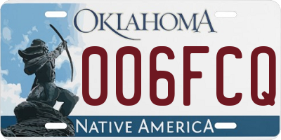 OK license plate 006FCQ