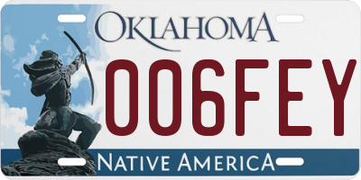 OK license plate 006FEY