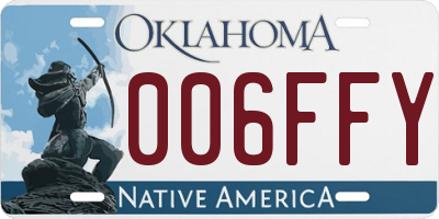 OK license plate 006FFY