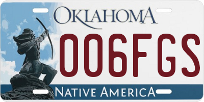 OK license plate 006FGS