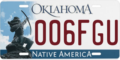OK license plate 006FGU