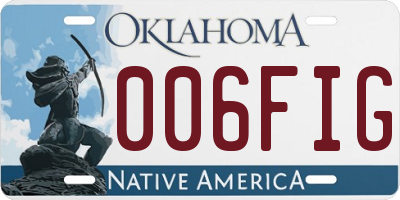 OK license plate 006FIG