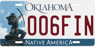 OK license plate 006FIN