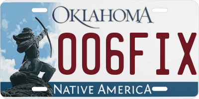OK license plate 006FIX