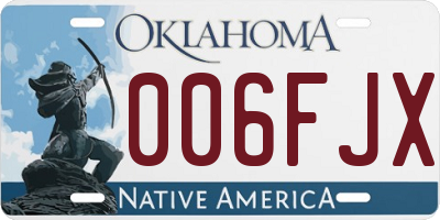 OK license plate 006FJX