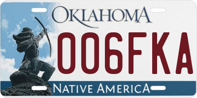 OK license plate 006FKA