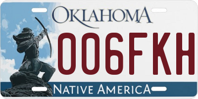 OK license plate 006FKH