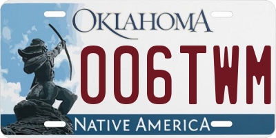 OK license plate 006TWM