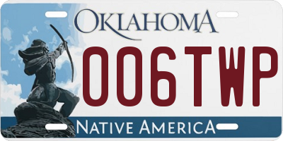 OK license plate 006TWP