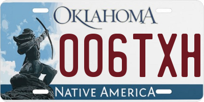 OK license plate 006TXH