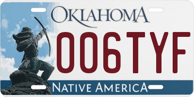 OK license plate 006TYF