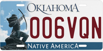 OK license plate 006VQN