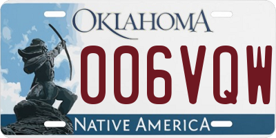 OK license plate 006VQW