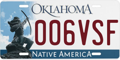 OK license plate 006VSF