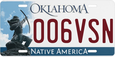 OK license plate 006VSN