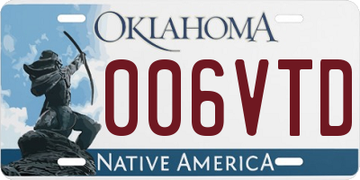 OK license plate 006VTD