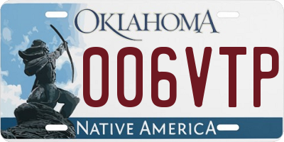 OK license plate 006VTP