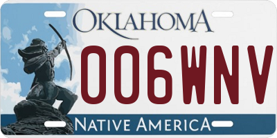 OK license plate 006WNV