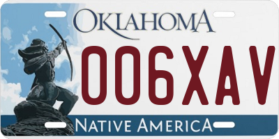 OK license plate 006XAV