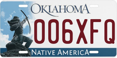 OK license plate 006XFQ