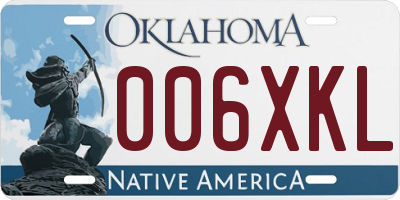 OK license plate 006XKL
