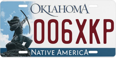 OK license plate 006XKP