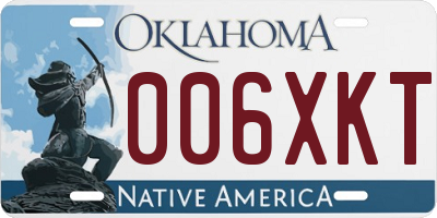 OK license plate 006XKT