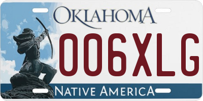 OK license plate 006XLG