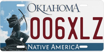OK license plate 006XLZ