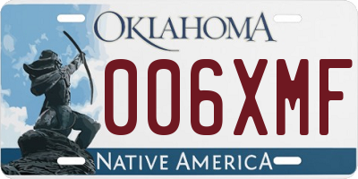 OK license plate 006XMF