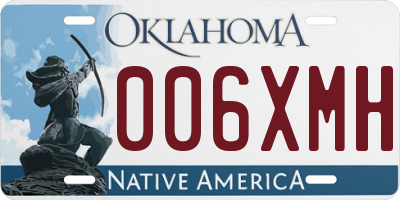 OK license plate 006XMH