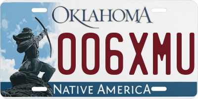 OK license plate 006XMU