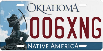 OK license plate 006XNG