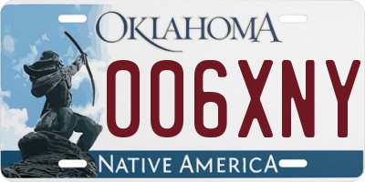 OK license plate 006XNY