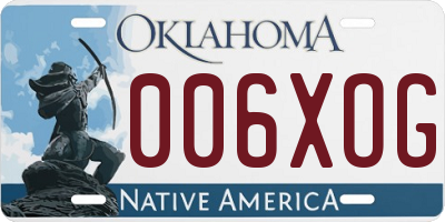 OK license plate 006XOG