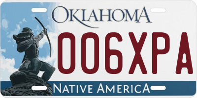 OK license plate 006XPA