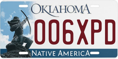 OK license plate 006XPD