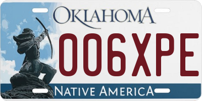 OK license plate 006XPE