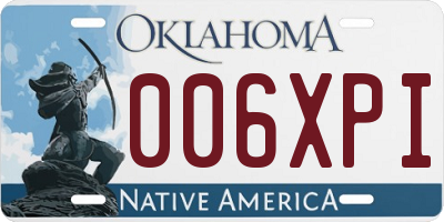 OK license plate 006XPI