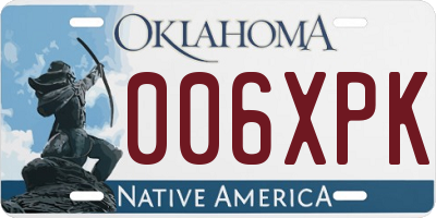 OK license plate 006XPK
