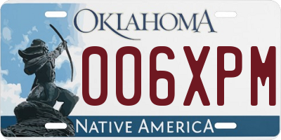 OK license plate 006XPM