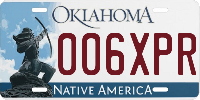 OK license plate 006XPR