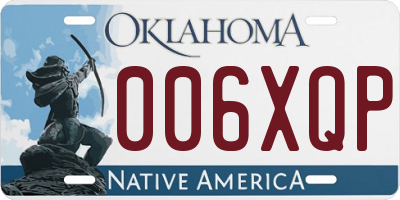 OK license plate 006XQP